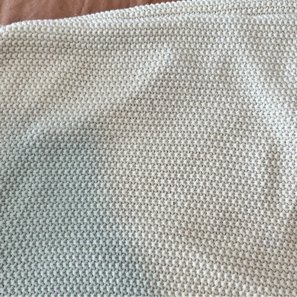 Pottery Barn Cream Needle Waffle Weave Pillow Covers (2) 26x26” - Picture 10 of 12